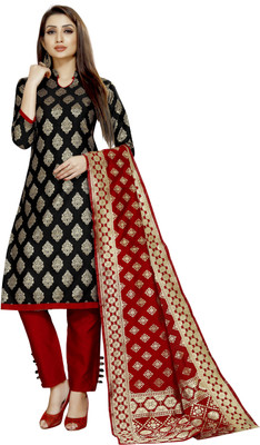 INDIAN CULTURE Brocade Self Design, Solid Kurta & Palazzo Material(Unstitched)
