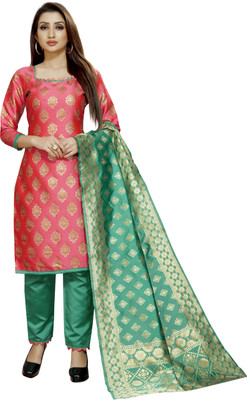 INDIAN CULTURE Brocade Self Design, Solid Kurta & Palazzo Material(Unstitched)
