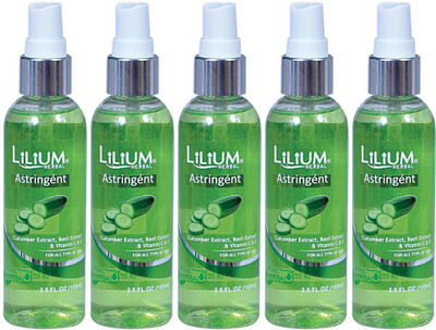 LILIUM Cucumber Skin Toner 100ml Pack of 5 Women(100 ml)
