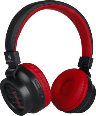 ZEBRONICS ZEB-BANG Bluetooth Headset  (Red, On the Ear)