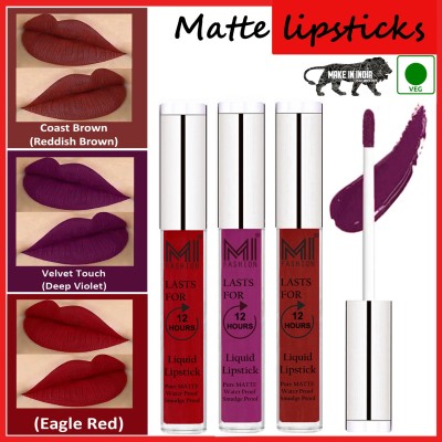 MI FASHION Liquid Lipstick Matte Waterproof Long Lasting Code no 842(Red,Violet,Red Brown, 9 ml)