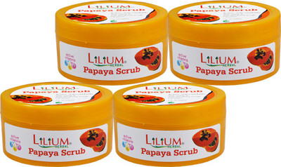 LILIUM Papaya Scrub 100ml Pack of 4 Scrub(100 ml)