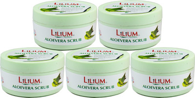 LILIUM Aloe Vera Scrub 100ml Pack of 5 Scrub(100 ml)