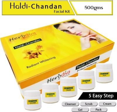 Herbdiva Haldi Chandan Facial Kit For Radiant Whitening 500gm(500 g)