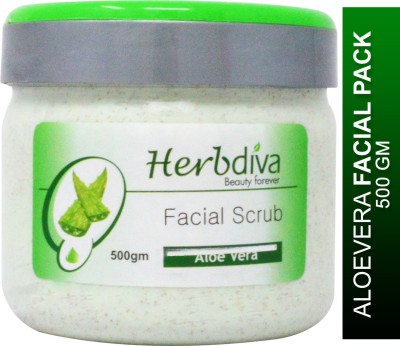 Herbdiva Aloevera Facial Scrub For Exfoliates Dead Skin Scrub(500 g)