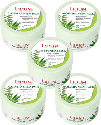 LILIUM Lilium Aloe Vera Neem Face Pack 100ml Pack of 5(100 ml)