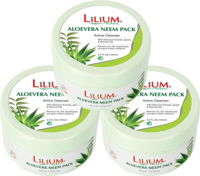 LILIUM Lilium Aloe Vera Neem Face Pack 100ml Pack of 3(100 ml)