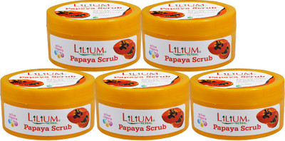 LILIUM Papaya Scrub 100ml Pack of 5 Scrub(100 ml)