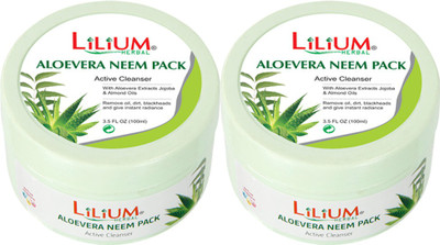 LILIUM Lilium Aloe Vera Neem Face Pack 100ml Pack of 2(100 ml)