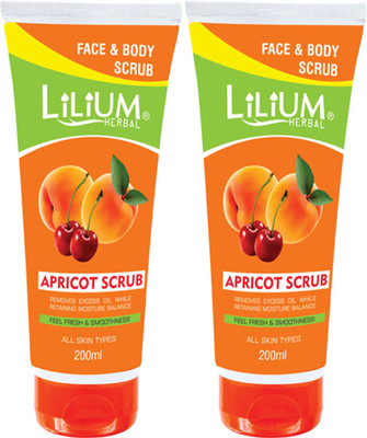 LILIUM Apricot Scrub 200ml Pack of 2 Scrub(200 ml)