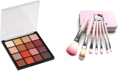 TheTopNotch Makeup Brush Set With Ultimate 16 Color Eye Shadow Palette(2 Items in the set)