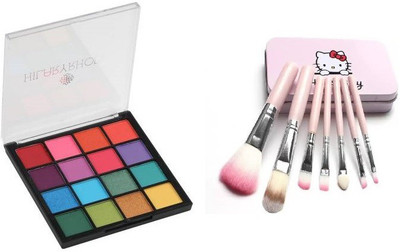 TheTopNotch 7 Pcs Makeup Brush Set With Ultimate 16 Color Eye Shadow Palette No. 2(2 Items in the set)