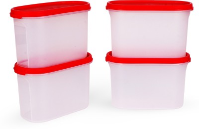 TUPPERWARE Plastic Grocery Container  - 1.1 L(Pack of 4, Red)