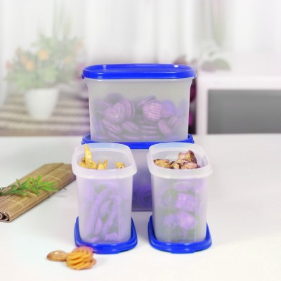 TUPPERWARE Plastic Grocery Container  - 1.1 L(Pack of 4, Blue)