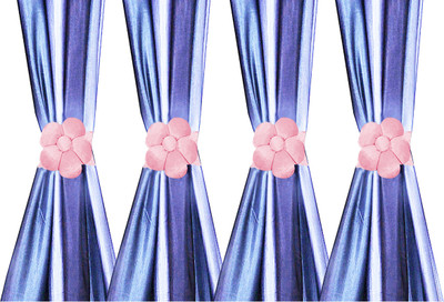 KUBER INDUSTRIES Pink Tieback Hook Metal(Pack of 4)