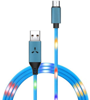 YUGAO X-52 Voice Activated Glowing Led Fast Charging + Data Sync Type-C USB Cable with Light with Korean Voice Sensor, High Asthetics & Premium Quality For Android Phones 1.1 m USB Type C Cable(Compatible with Mobile, Blue, One Cable)