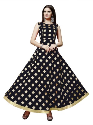 Divyacreation09 Anarkali Gown(Black)