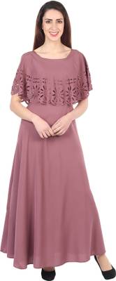 IQRA FASHION Women Gown Pink Dress