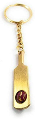 ZYZTA Cricket Bat with Rotating Ball inside Metallic Key Chain