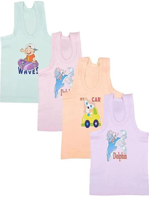SIRTEX EAZY Vest For Boys Cotton Blend(Multicolor, Pack of 4)