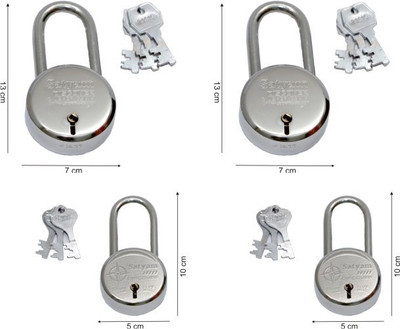 SATYAM Dis.Long-65-50-2 Padlock(Steel, Silver)