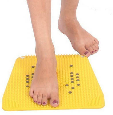 SWISS WONDER ®IIXI - 172 - Acupressure Mat for Feet Mat with Magnets ™Orthopaedics Powermat 2000 Accupressure Magnet Pyramids Massager(Jet Yellow)