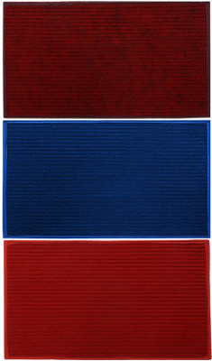 KUBER INDUSTRIES Microfiber Door Mat(Blue & Maroon & Red, Free, Pack of 3)