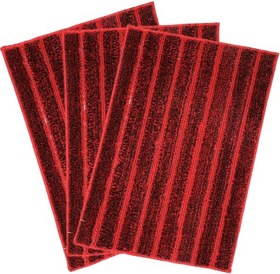 KUBER INDUSTRIES Cotton Door Mat(Maroon, Free, Pack of 3)