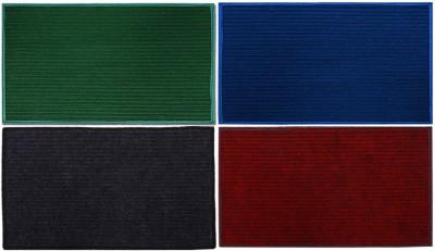 KUBER INDUSTRIES Microfiber Door Mat(Blue & Maroon & Grey & Green, Free, Pack of 4)