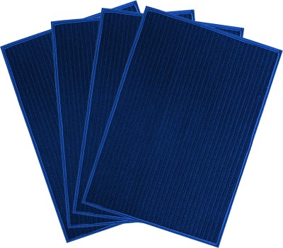 KUBER INDUSTRIES Microfiber Door Mat(Blue, Free, Pack of 4)