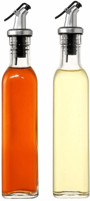 P-PLUS INTERNATIONAL Glass Oil Container  - 500 ml(Pack of 2, Clear)