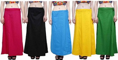 trendzmy PT_CT_Pink, Black Yellow, Turq, Green Pure Cotton Petticoat(Free)