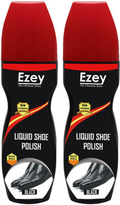 Ezey (Set of 2 Pcs) Synthetic Leather Shoe Liquid Polish(Black)