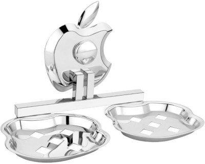 iSTAR Stainless Steel Double Soap Dish (Glossy Silver)(Silver)