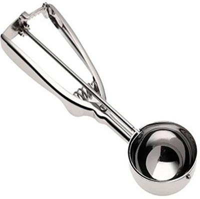Rixim Smart Stainless Steel Spring/Trigger kitchen tools Ice Cream Scoop Set of 1 Pc Steel Ice-cream Spoon Stainless Steel Ice-cream Spoon(Pack of 1)