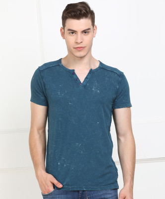 pepe-jeans-self-design-men-henley-neck-blue-t-shirt