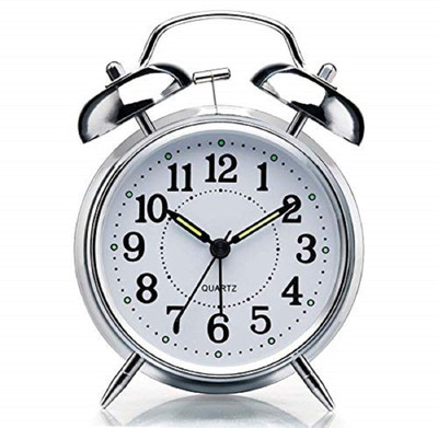 Triangle Ant Analog Silver Clock