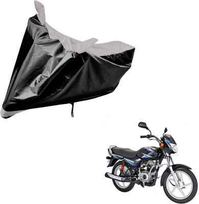 Auto Hub Two Wheeler Cover for Bajaj(CT100, Black, Silver)