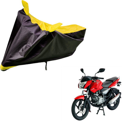 Auto Hub Two Wheeler Cover for Bajaj(Pulsar 135 LS DTS-i, Black, Yellow)