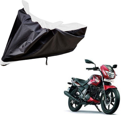 Flipkart SmartBuy Two Wheeler Cover for TVS(Flame SR125, Black, White)