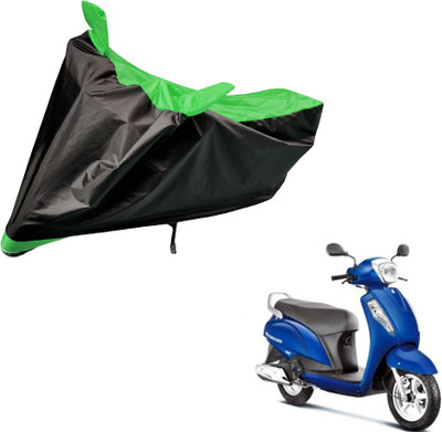 Auto Hub Two Wheeler Cover for Suzuki(Access, Black, Green)