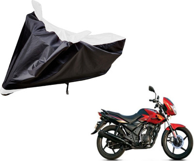 Amanzo Two Wheeler Cover for TVS(Flame DS 125, Black, White)