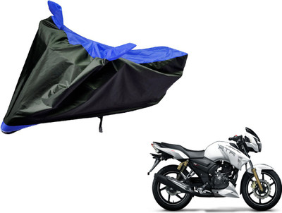 Auto Hub Two Wheeler Cover for TVS(Apache RTR 160, Black, Blue)