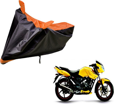 Auto Hub Two Wheeler Cover for TVS(Apache, Black, Orange)