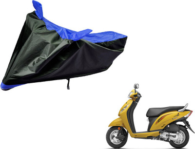 Auto Hub Two Wheeler Cover for Honda(Activa i, Black, Blue)