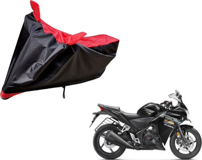 Auto Hub Two Wheeler Cover for Honda(CBR 250R, Black, Red)