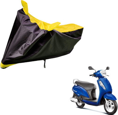 Auto Hub Two Wheeler Cover for Suzuki(Access, Black, Yellow)