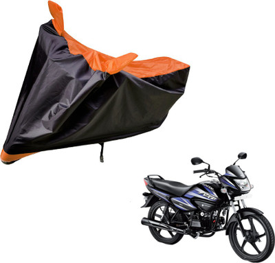 Auto Hub Two Wheeler Cover for Hero(Splendor NXG, Black, Orange)