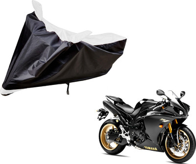 Auto Hub Two Wheeler Cover for Yamaha(YZF R1, Black, White)