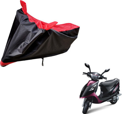 Auto Hub Two Wheeler Cover for TVS(Scooty Streak, Black, Red)